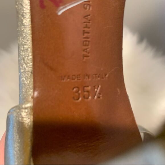 Tabitha Simmons Metallic Gold Open Toe Heel Sandals Size 5.5 - Picture 9 of 11